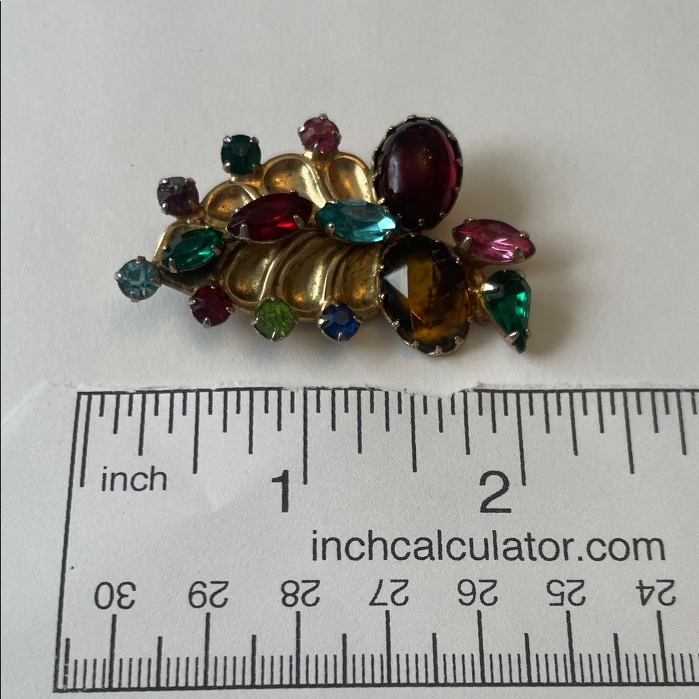 Multicolor Gemstone Brooch